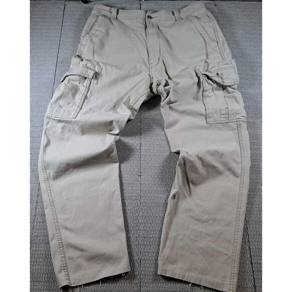 Vtg Levis Cargo Pants Mens 36x34 Khaki Loose Straight Multi Pocket Y2K Skate - Picture 1 of 10